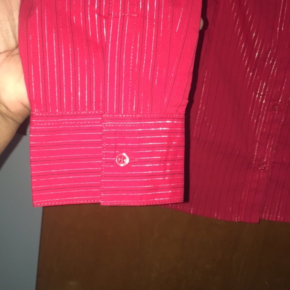 0X Fashion Bug Striped Shimmer Button Down Top - Picture 7 of 13